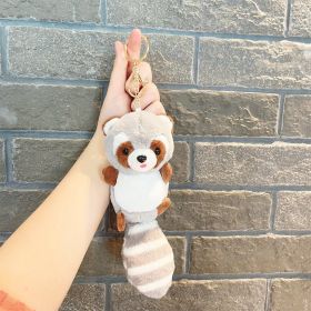 Plush Long Tail Raccoon Doll Small Pendant Keychain (Option: Gray-Keychain)