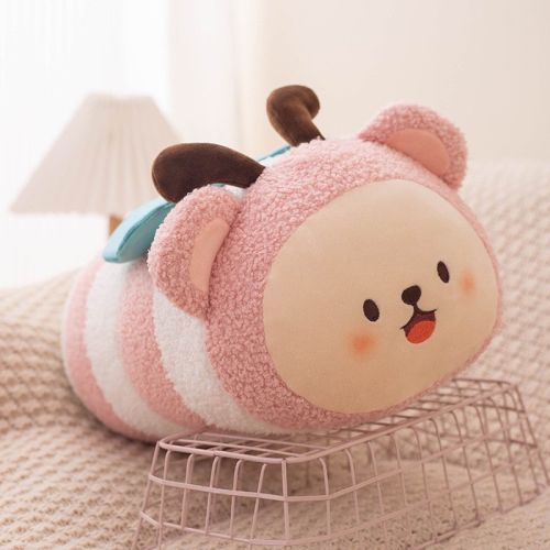 Cute Bee Pillow Lying Cartoon Animal Figurine Doll Butterfly Plush Toy Holiday Gift
