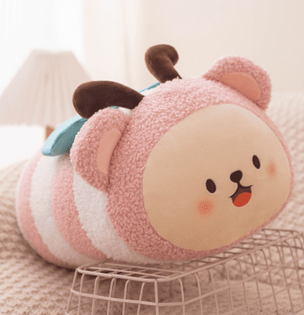 Cute Bee Pillow Lying Cartoon Animal Figurine Doll Butterfly Plush Toy Holiday Gift
